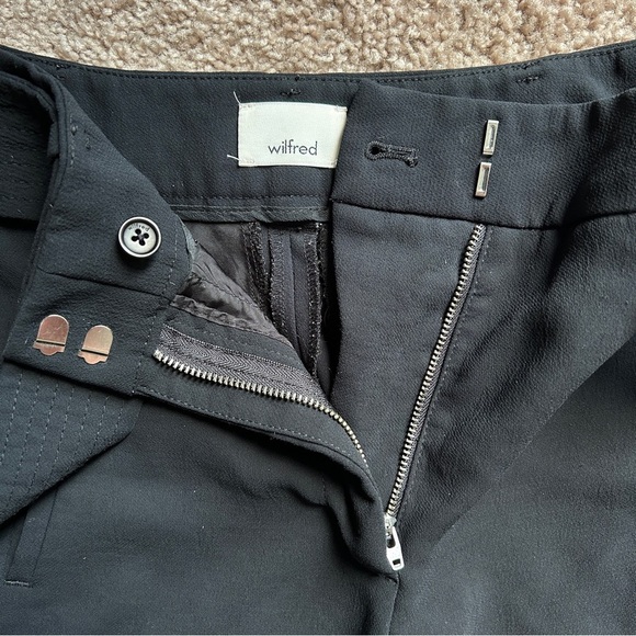 Aritzia Wilfred Black Tie Front High Waisted Belted Crepe Pants Size 00 - Picture 8 of 15
